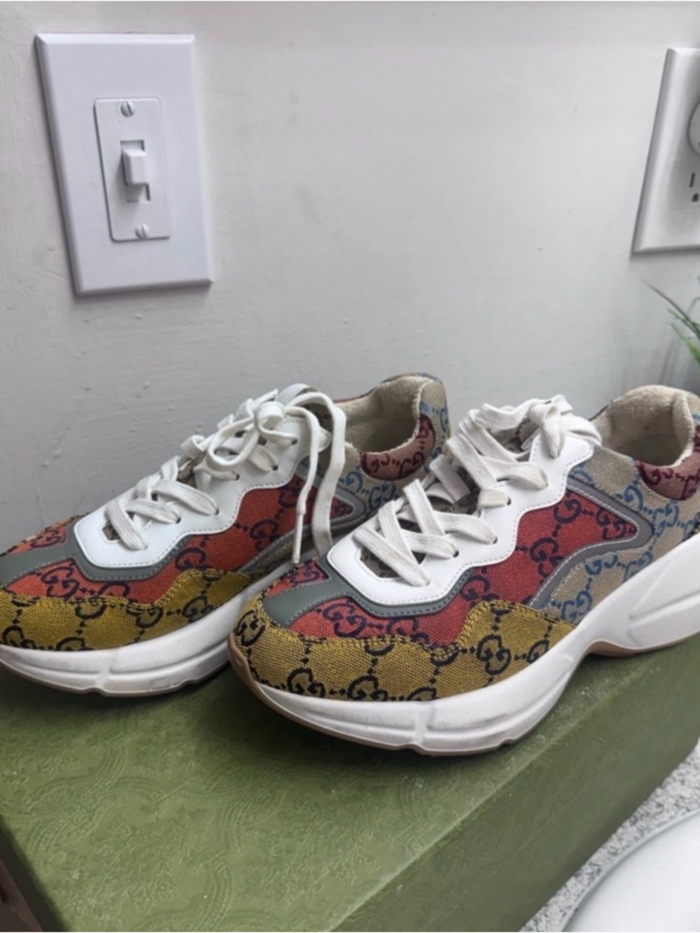 Gucci Multicolor GG Logo Chunky Lace-Up Sneakers